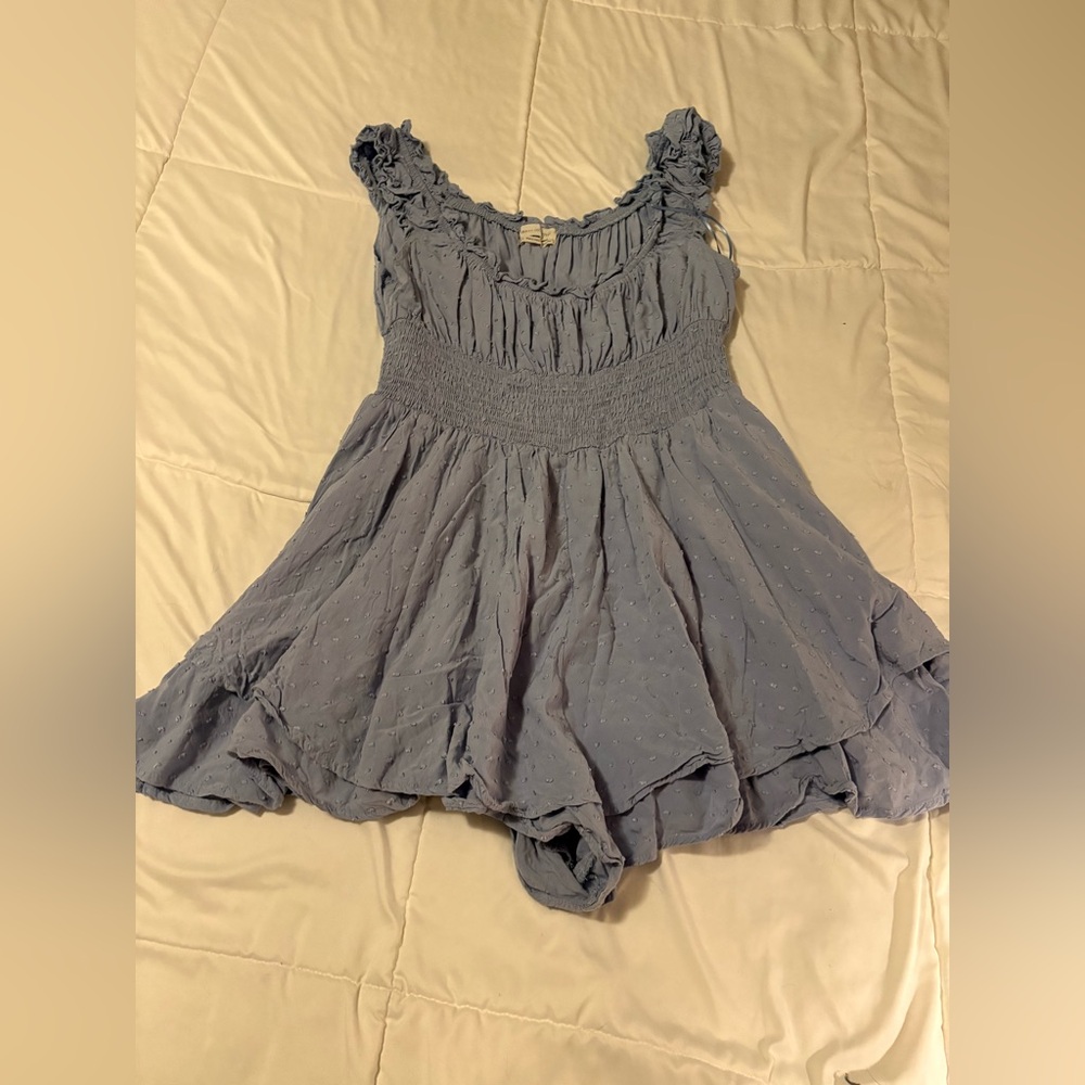 Urban Outfitters Rosie Smocked Tiered Ruffle Romper